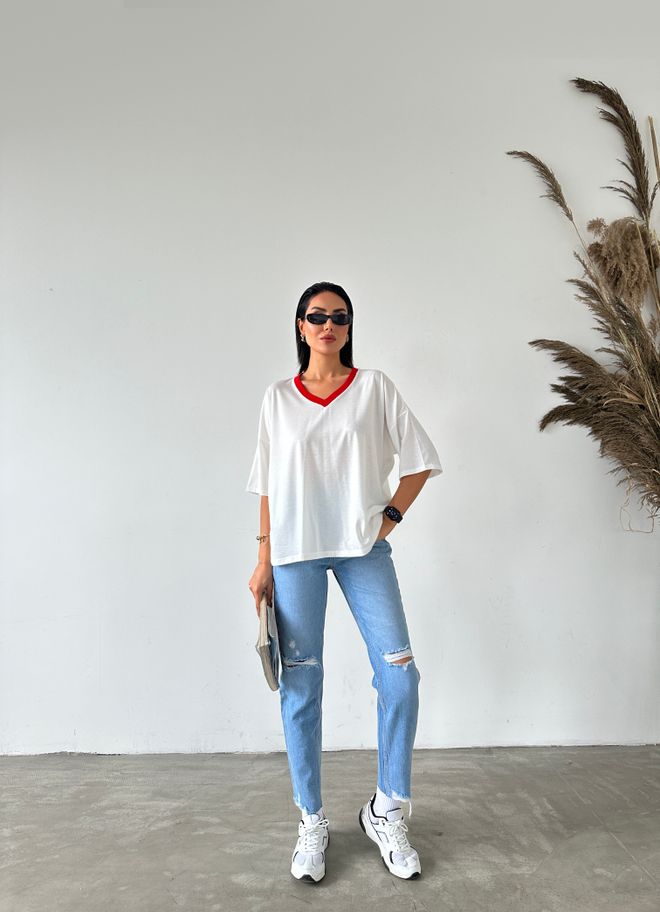 Fiori T shirt Basic Colorata Con Scollo A V Abbigliamento all'ingrosso Casuale