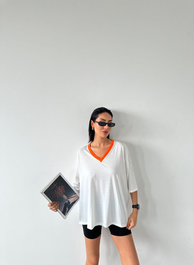 Fiori T shirt Basic Colorata Con Scollo A V Abbigliamento all'ingrosso Casuale