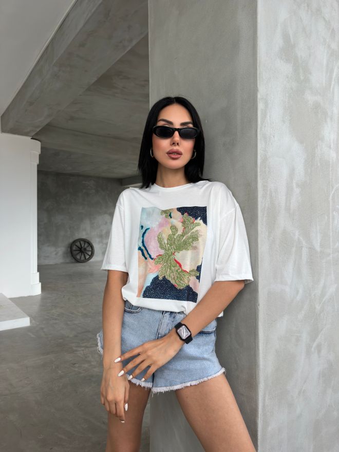 Fiori Spausdinti Basic Marškinėliai Didmeninė prekyba drabužiais Kokteilinė