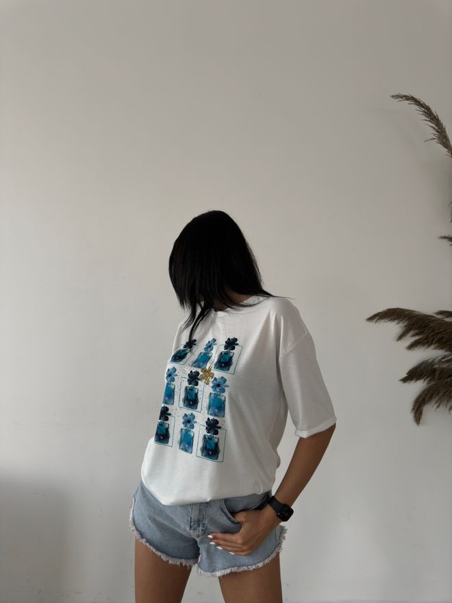 Fiori T shirt Basique Imprimé Floral Vêtements en gros Coton