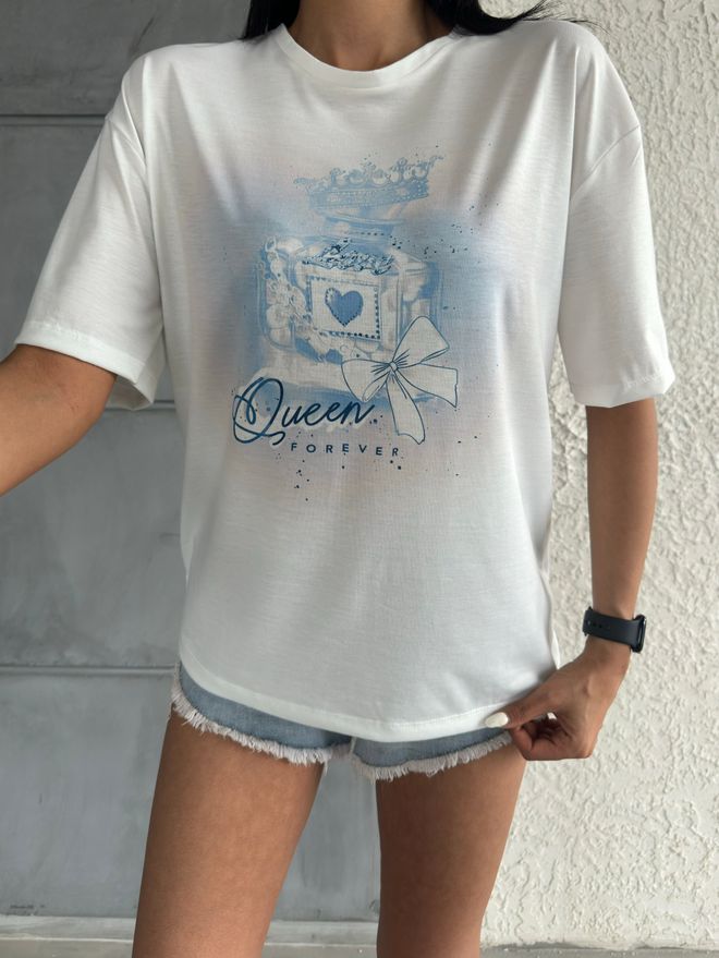 Fiori Basic T Shirt Mit Queen Print Großhandelskleidung Lässig