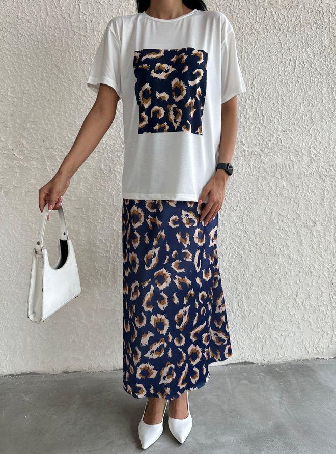 Fiori Basic T Shirt Mit Leopardenmuster Großhandelskleidung Lässig