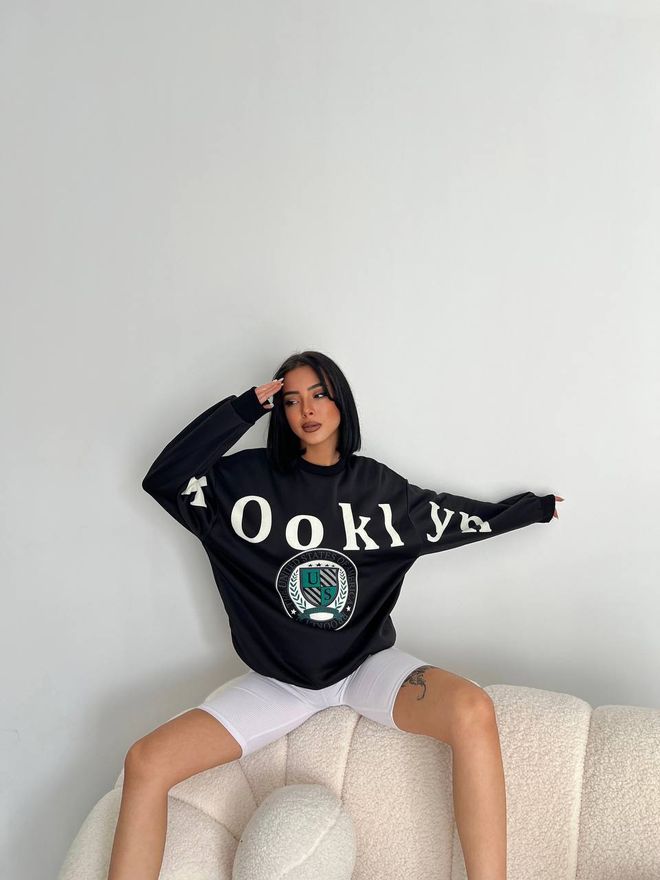 Fiori Printed 3 Thread Raised Sweatshirt Wholesale Clothing Casual