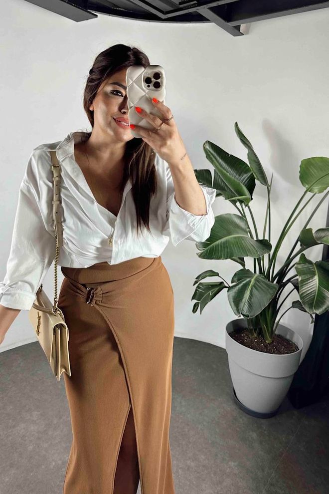 Fiori Rock Aus Osmanischem Stoff Mit Schnalle Und Lycra Details Großhandelskleidung Lässig