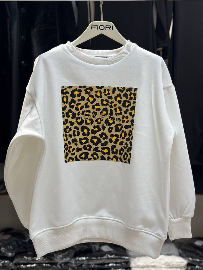 Fiori Joyful Printed Crew Neck 3 Thread Raised Sweatshirt Wholesale Clothing Casual