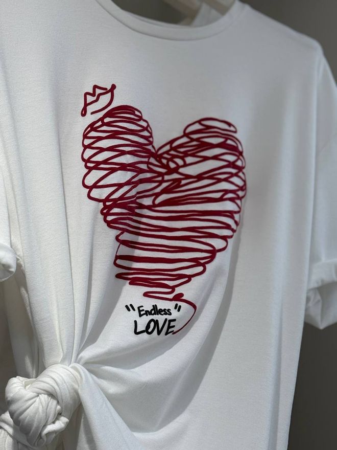 Fiori Тениска С Принт На Сърце Дрехи на едро Небрежен