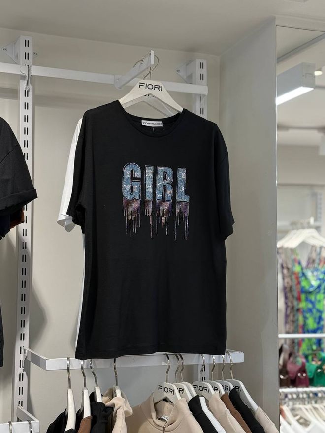 Fiori Letter Printed Tshirt Wholesale Clothing Birthday