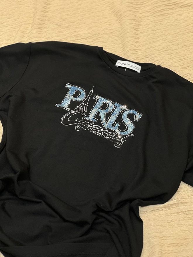 Fiori T Shirt Mit Buchstabenmuster Großhandelskleidung Lässig