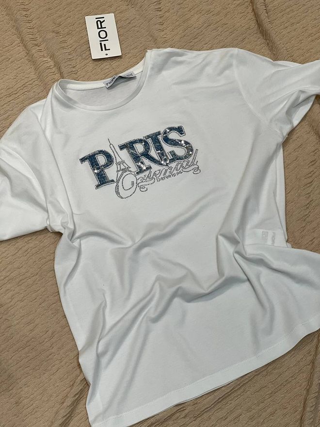Fiori T Shirt Mit Buchstabenmuster Großhandelskleidung Lässig