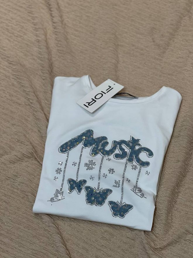 Fiori T Shirt Mit Buchstabenmuster Großhandelskleidung Lässig