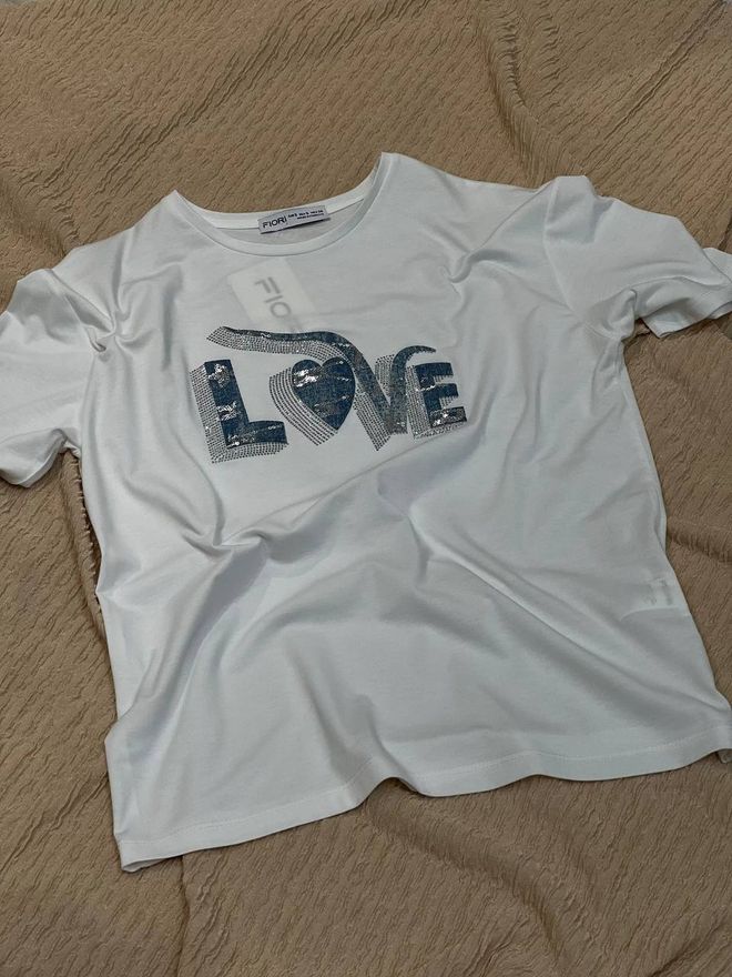 Fiori T Shirt Mit Buchstabenmuster Großhandelskleidung Lässig