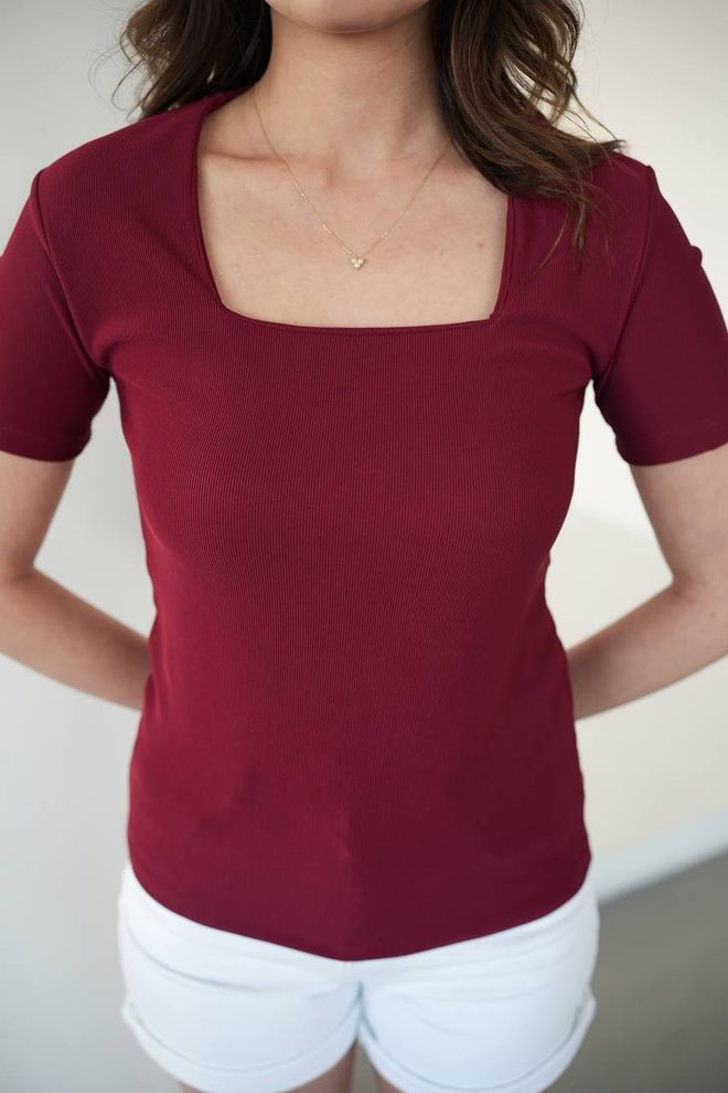 Fiori Square Neck Blouse Wholesale Clothing Casual
