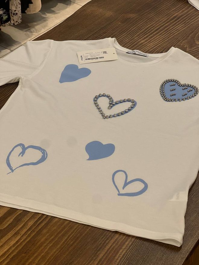 Fiori Bedrucktes T Shirt Großhandelskleidung Lässig