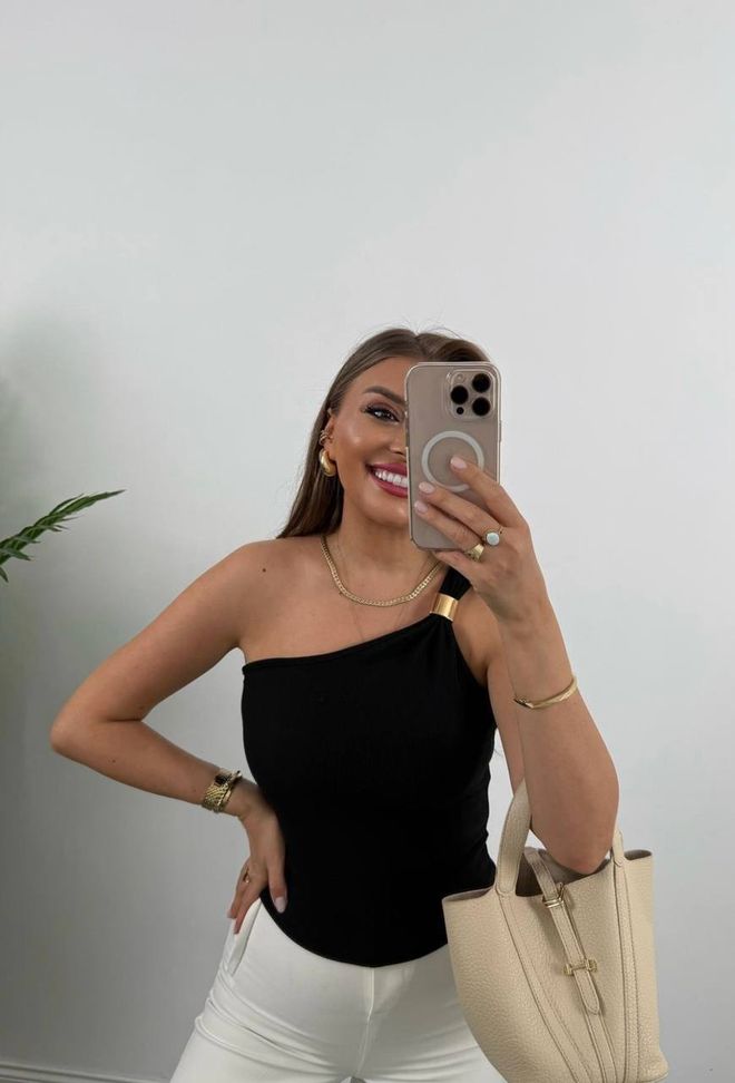Fiori One Shoulder Blouse Wholesale Clothing Elegant