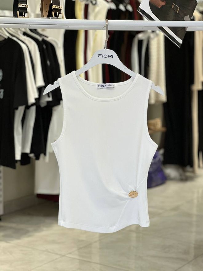 Fiori White Elegant Casual Blouse With Cap Sleeves Wholesale Clothing Casual