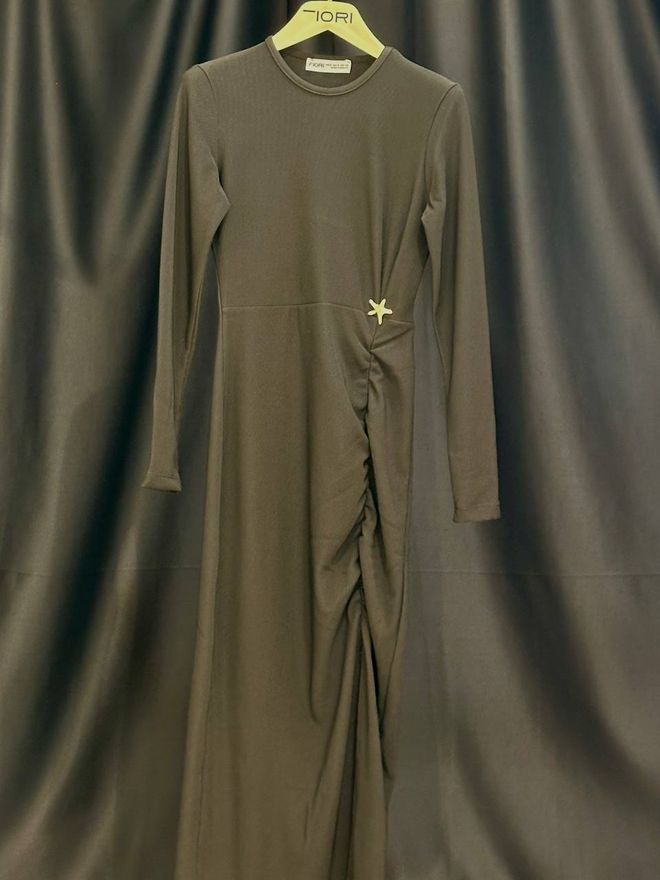 Fiori Khaki Modest Elegant Formal Kleid Großhandelskleidung 1