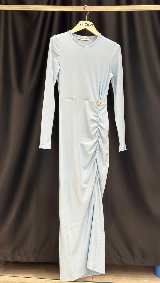 Fiori Elegante Vestido Azul Tipo Vaina Con Mangas Largas Ropa al por mayor Casual