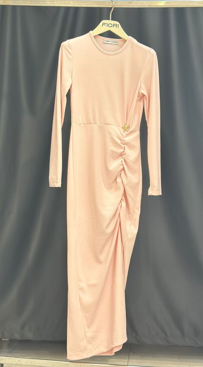 Fiori Elegante Vestito Bodycon Rosa Con Maniche Lunghe Abbigliamento all'ingrosso Casuale