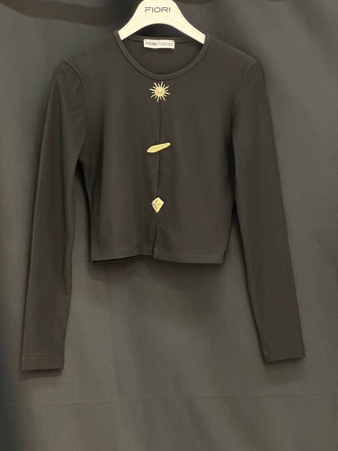 Fiori Negru Bluză Casual Elegant De Stradă Scurt Îmbrăcăminte cu ridicata Serviciu