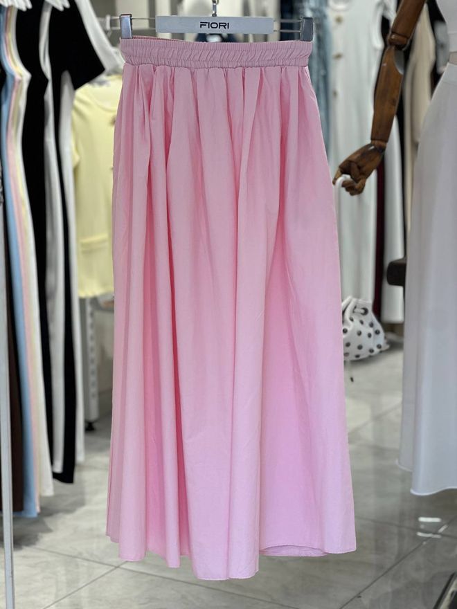 Fiori Saia Flare Maxi Rosa Cintura Alta Casual Boho Elegante Roupas por atacado Casual