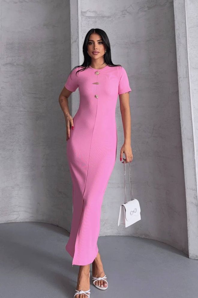 Fiori Ροζ Κομψό Φόρεμα Bodycon Μήκος Δαπέδου Χονδρικό εμπόριο ενδυμάτων Κομψό