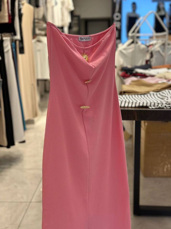 Fiori Пинк Секси Елегантан Формални Слип Хаљина Велепродаја одеће 1