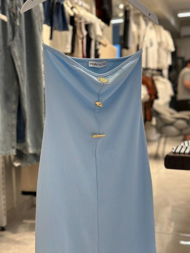 Fiori Плави Секси Елегантан Формални Глам Винтаге Слип Хаљина Велепродаја одеће Коктел