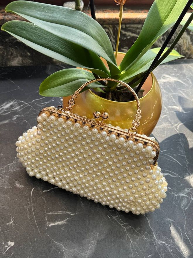 Fiori İnci Ve Zincir Kadın Bel Omuz Çantası Toptan Giyim Gündelik