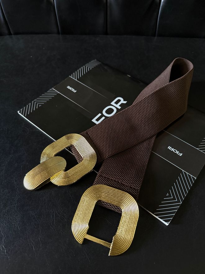 Fiori Elastische Riem Voor Dames Met Gouden Gesp Groothandel Kleding Casual