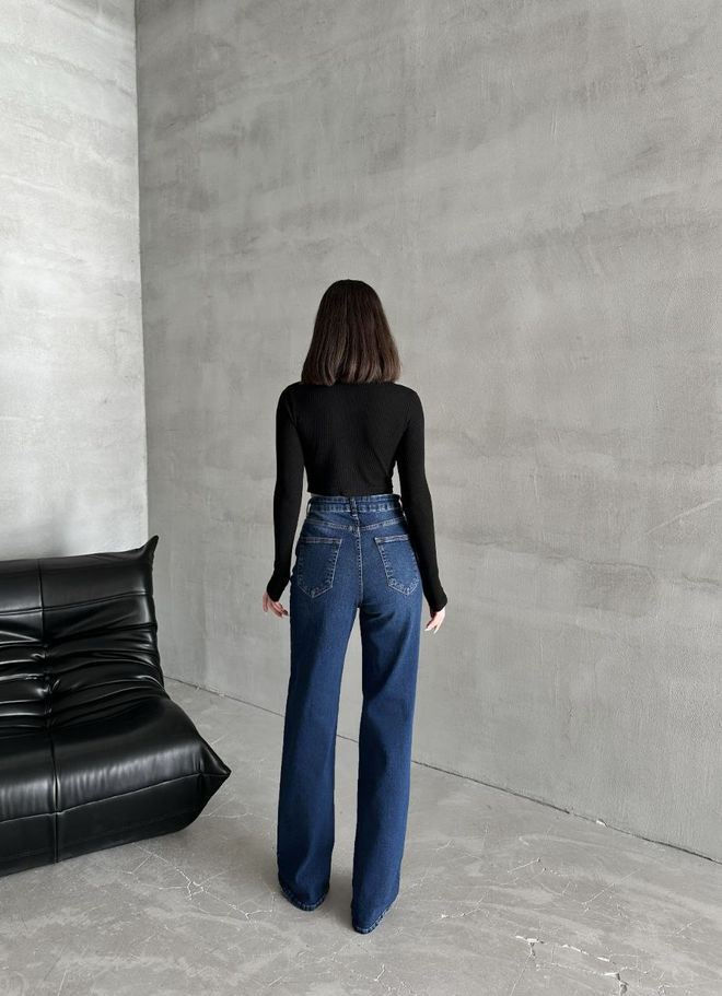 Fiori جينز أزرق بنمط أم مع خصر عالي وساق عريضة ملابس بالجملة غير رسمي