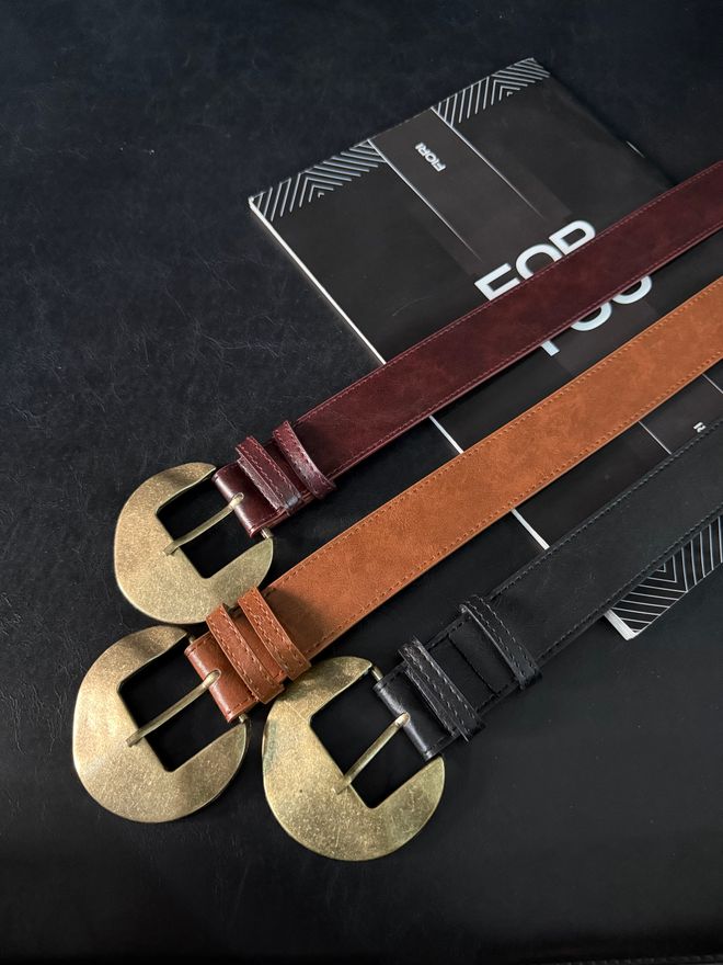 Fiori Calças Femininas Com Fivela Oval De Couro Sintético Cinto Jaqueta Cinto Cinto Social Roupas por atacado Casual