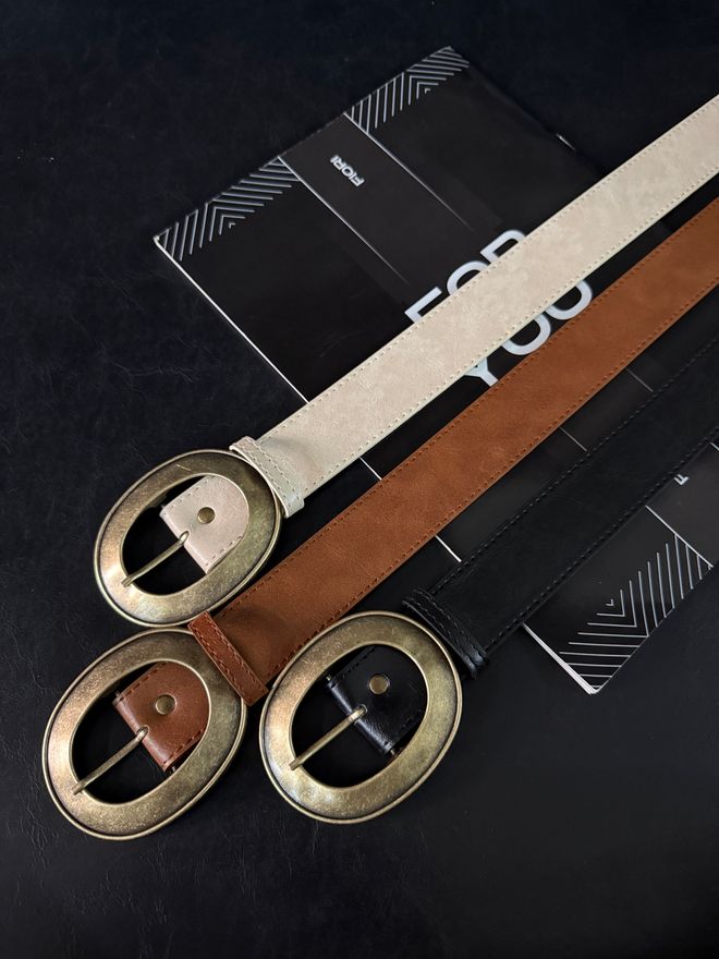 Fiori Calças Femininas Com Fivela Oval De Couro Sintético Cinto Jaqueta Cinto Cinto Social Roupas por atacado Casual