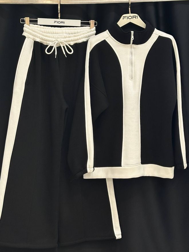 Fiori Tuta Nera Con Design A Blocchi Di Colore Abbigliamento all'ingrosso 1