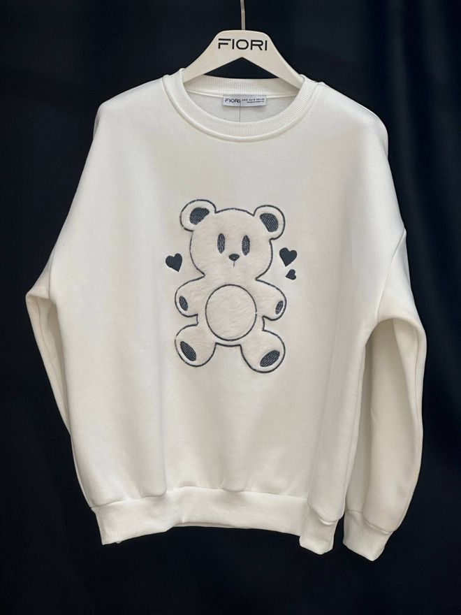 Fiori Sudadera Blanca Con Cuello Redondo Y Ajuste Regular Ropa al por mayor Casual