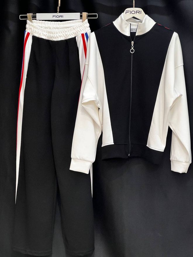 Fiori Αθλητική Φόρμα Μαύρο Με Σχέδιο Χρωματικού Μπλοκ Χονδρικό εμπόριο ενδυμάτων Casual