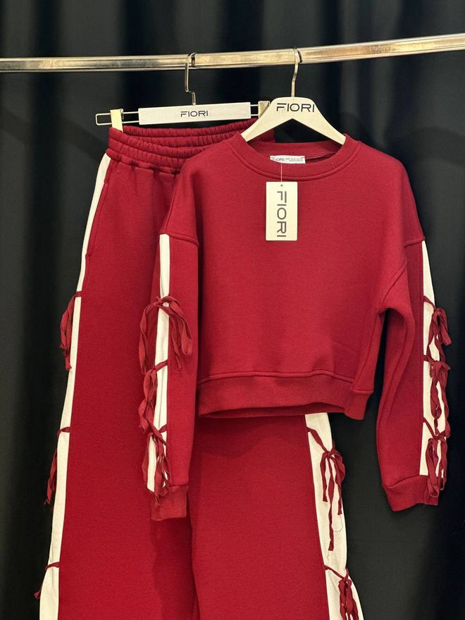 Fiori Chándal Rojo Color Block Con Pantalón Jogger Ropa al por mayor 1