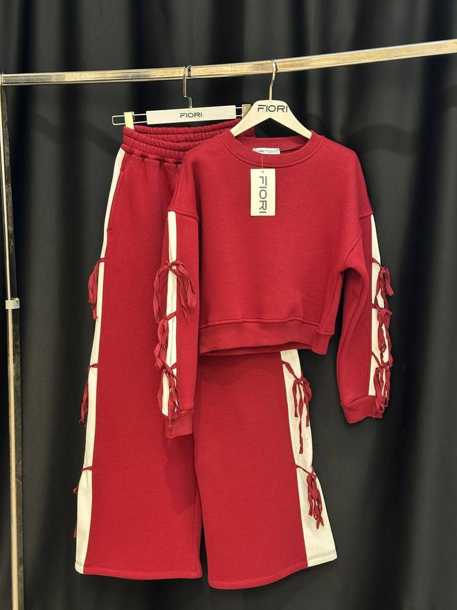 Fiori Chándal Rojo Color Block Con Pantalón Jogger Ropa al por mayor Salón