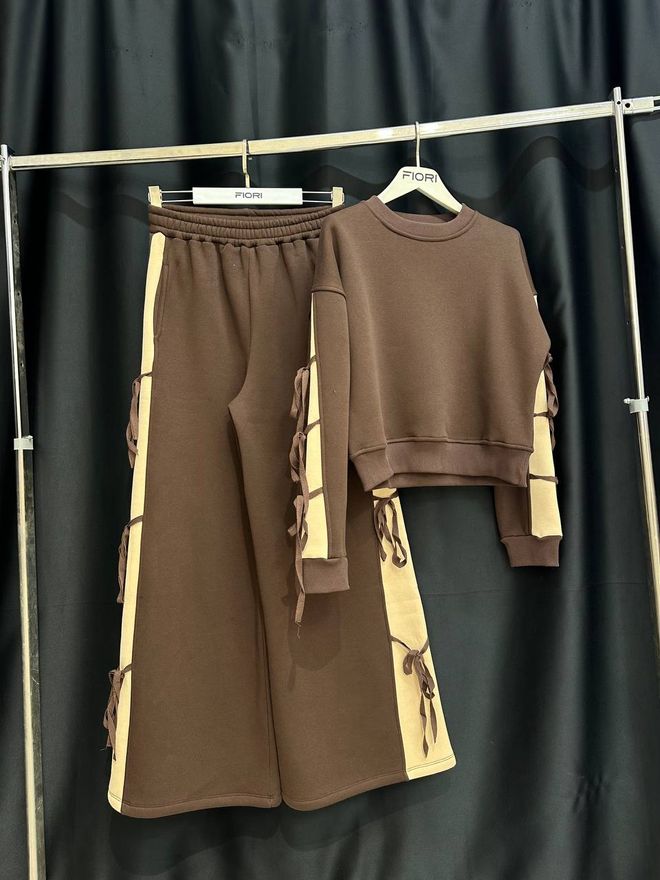 Fiori Καφέ Αθλητική Φόρμα Με Σχέδιο Χρωματικού Μπλοκ Χονδρικό εμπόριο ενδυμάτων Casual