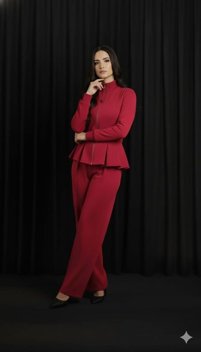 Fiori Bordowa Czerwień Formalny Elegancki Glam Garnitur Hurtowa sprzedaż odzieży 1