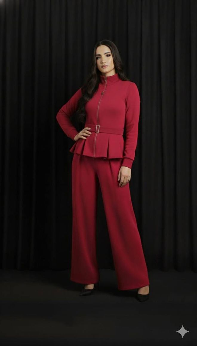 Fiori Bordowa Czerwień Formalny Elegancki Glam Garnitur Hurtowa sprzedaż odzieży Odpoczynek