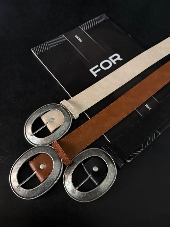 Fiori حزام بنطلون نسائي من الجلد الصناعي بإبزيم بيضاوي وحزام قميص وحزام فستان ملابس بالجملة غير رسمي