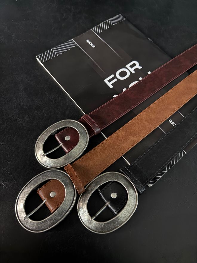 Fiori حزام بنطلون نسائي من الجلد الصناعي بإبزيم بيضاوي وحزام قميص وحزام فستان ملابس بالجملة غير رسمي