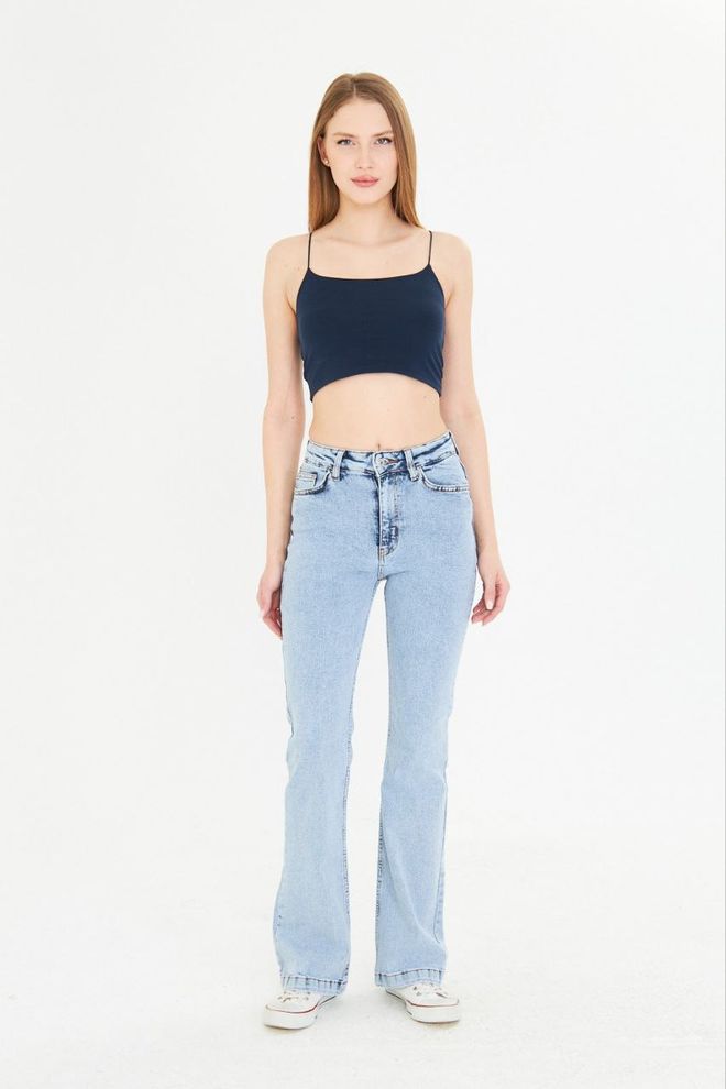 Fiori Jeans Blu Casual Streetwear Vintage Bootcut Abbigliamento all'ingrosso Casuale