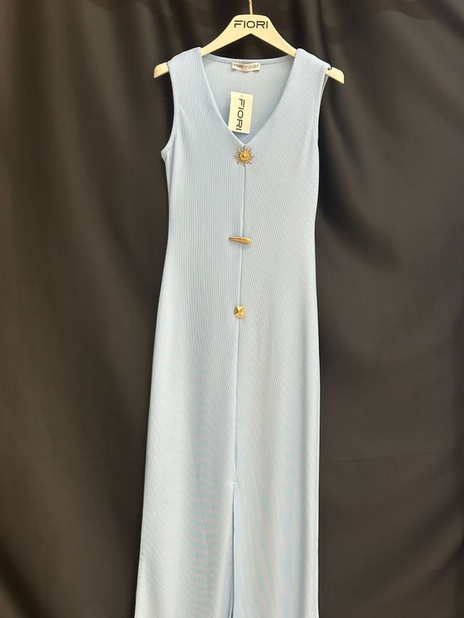 Fiori Синя Елегантна Рокля Тип Бодикон С Къси Ръкави Дрехи на едро Елегантен