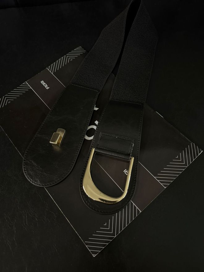 Fiori Gold Tokalı Geçmeli Elastik Kadın Kemeri Ceket Kemeri Gömlek Kemeri Elbise Kemeri Toptan Giyim Gündelik