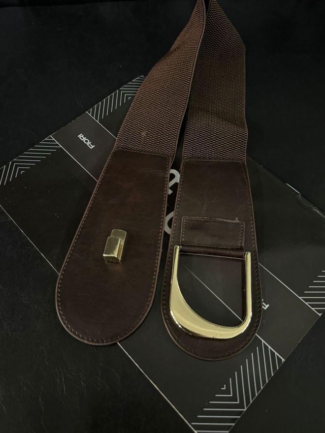 Fiori Gold Tokalı Geçmeli Elastik Kadın Kemeri Ceket Kemeri Gömlek Kemeri Elbise Kemeri Toptan Giyim Gündelik