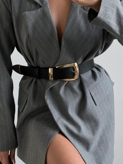 A wholesale clothing model wears FIO10025 - Cowboy Suit Buckled Shirt Jacket Trouser Belt, Turkish wholesale Belt of Fiori