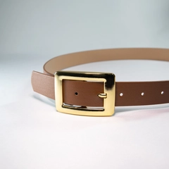 A wholesale clothing model wears fio10112-square-buckle-women's-belt, Turkish wholesale Belt of Fiori