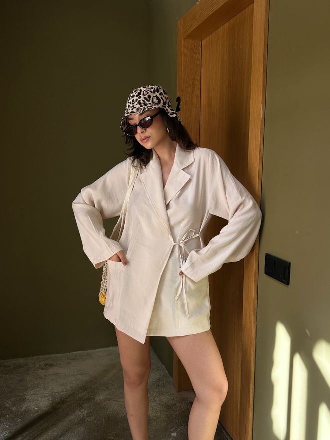 First Angels Chaqueta Extragrande Stone Con Lazo En Tela 100% Modal 29106 Ropa al por mayor 5