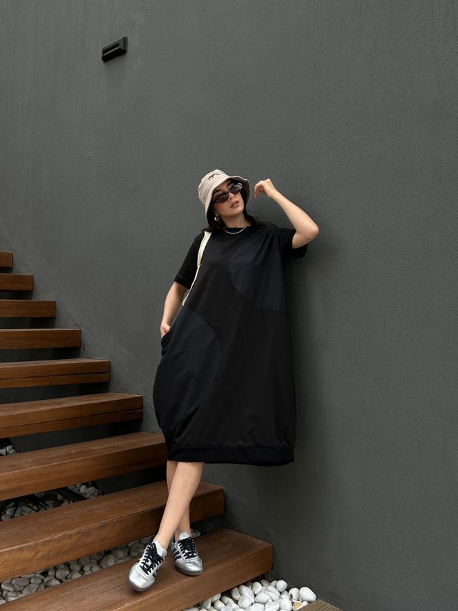 First Angels Black Amber Garnished Dress 29070 Wholesale Clothing Casual